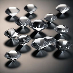 Create an image featuring a group of diamonds arranged in a gang-like formation