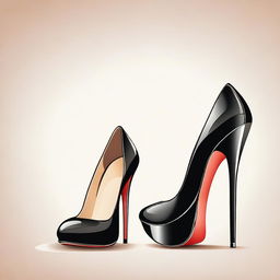 A classy and elegant illustration of high heels showing legs