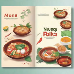 Create a cover page for a school project on Thai cuisine