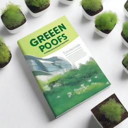 Create a scientific book cover for a book about green roofs