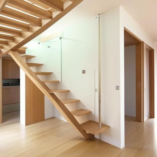 Interior design of a duplex house incorporating a U-shaped staircase