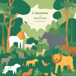 An artistic and visually appealing book cover featuring various animals in a natural setting