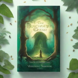 A captivating book cover featuring a mystical forest with a hidden ancient temple