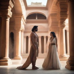 A modern-day girl suddenly finds herself transported back to ancient times, standing in awe as she meets the man of her dreams from her recent fantasies