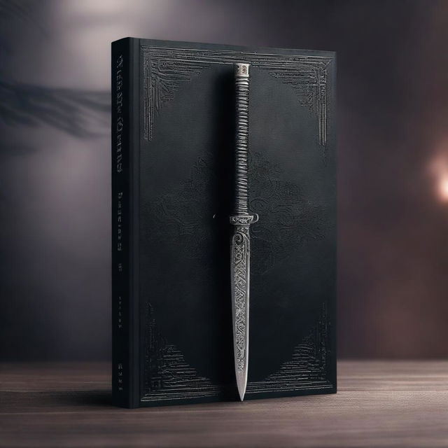 Create a dark fantasy book cover featuring a katana