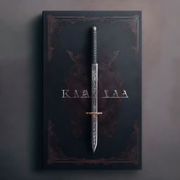 Create a dark fantasy book cover featuring a katana