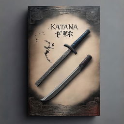 Create a dark fantasy book cover featuring a katana