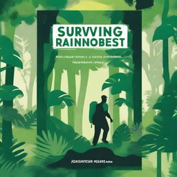 Create a book cover for the title 'Surviving the Rainforest'