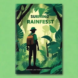 Create a book cover for the title 'Surviving the Rainforest'