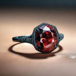 A beautifully cut red diamond with intricate facets, sparkling brilliantly under a soft light