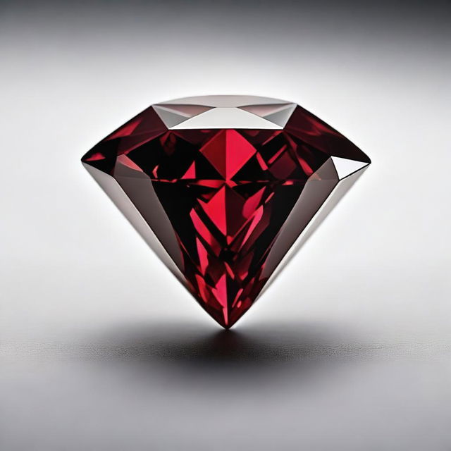 A beautifully cut red diamond with intricate facets, sparkling brilliantly under a soft light