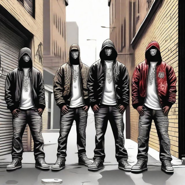 Create an image featuring a gang background with elements like diamonds and money