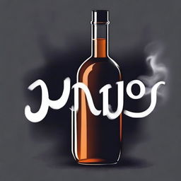 Create a movie poster showing the text 'अंत' forming from smoke which is coming out of a liquor bottle