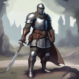 A strong and tired knight soldier from a Dungeons & Dragons setting