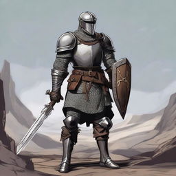 A strong and tired knight soldier from a Dungeons & Dragons setting