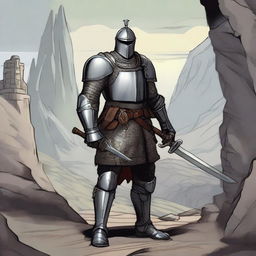 A strong and tired knight soldier from a Dungeons & Dragons setting