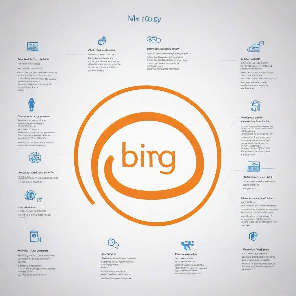 An informative and compelling illustration showcasing the distinctive benefits and powerful features of Bing, the web search engine by Microsoft