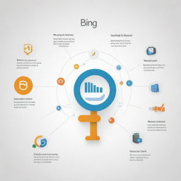 An informative and compelling illustration showcasing the distinctive benefits and powerful features of Bing, the web search engine by Microsoft