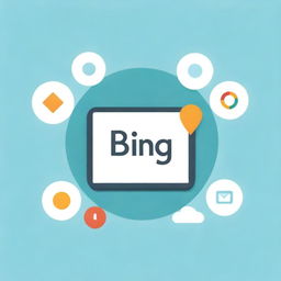 An illustrative image featuring Bing's logo, showcasing a list of its key benefits and unique features as a leading web search engine