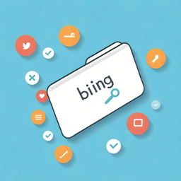 An illustrative image featuring Bing's logo, showcasing a list of its key benefits and unique features as a leading web search engine