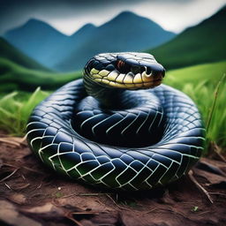 A striking image of a snake coiled around the world