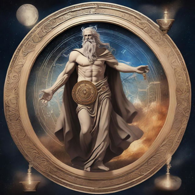 A powerful and ancient depiction of Chronos, the Greek god of time