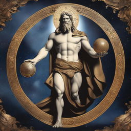 A powerful and ancient depiction of Chronos, the Greek god of time