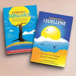 Create a book cover with the title 'Sunshine in the Storm: Navigating Life's Challenges with a Positive Mindset'