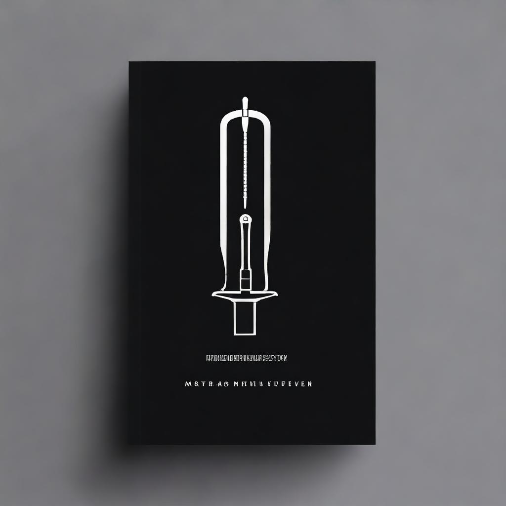 Create a book cover with a simple design featuring a sword and a gun on a black background