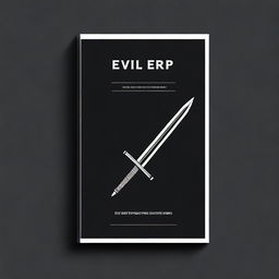 Create a book cover with a simple design featuring a sword and a gun on a black background