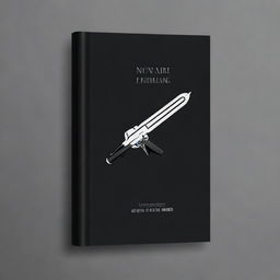 Create a book cover with a simple design featuring a sword and a gun on a black background