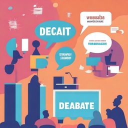 Create vibrant debate posters featuring lively colors, engaging fonts, and dynamic visuals