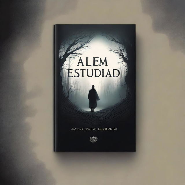 A captivating book cover for a novel titled 'Além da Escuridão'