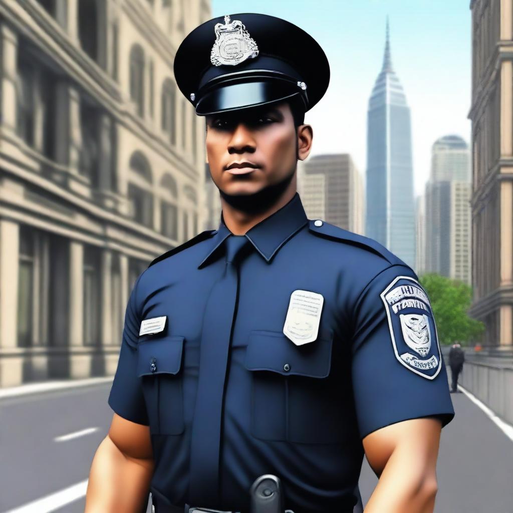 Create a realistic image of a policeman