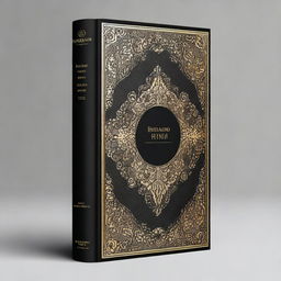 A captivating book cover design featuring a black and gold color scheme