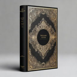 A captivating book cover design featuring a black and gold color scheme