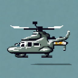 A pixel art image of a helicopter