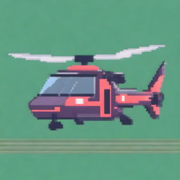 A pixel art image of a helicopter