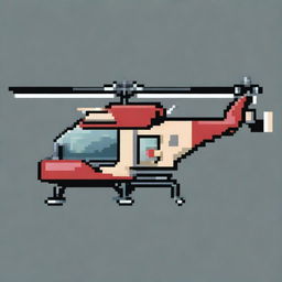 A pixel art image of a helicopter