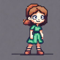 Create a pixel art image of a character named Hazel