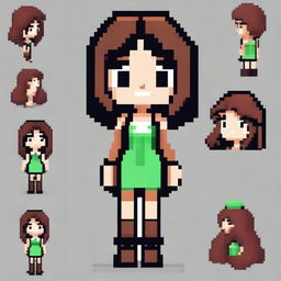 Create a pixel art image of a character named Hazel