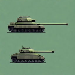 A pixel art depiction of a tank