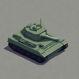 A pixel art depiction of a tank