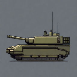 A pixel art depiction of a tank