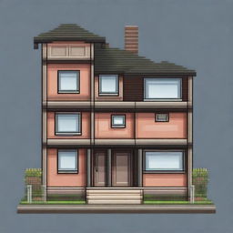 A pixel art depiction of a panel house