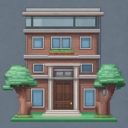 A pixel art depiction of a panel house