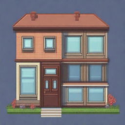 A pixel art depiction of a panel house