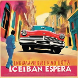 A vibrant and colorful movie poster for a Cuban film titled 'Lista de Espera'