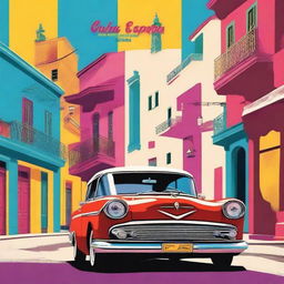 A vibrant and colorful movie poster for a Cuban film titled 'Lista de Espera'