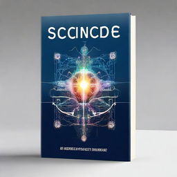 Create a modern and intriguing book cover for a science book about AI